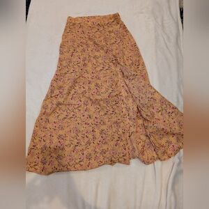 Floral Pink and Orange Women's Skirt